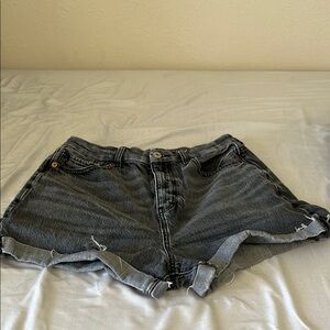 Women's Gray Denim Shorts
